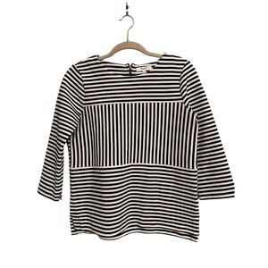 Madewell Shirt Women's Size M Navy and White Striped Gallerists Nautical